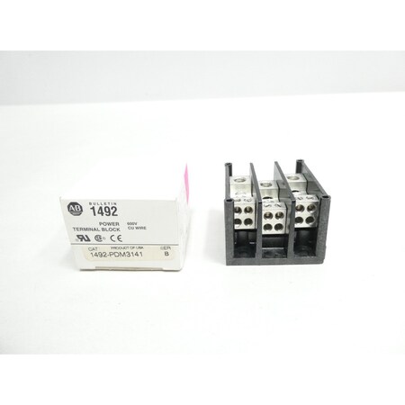 Allen Bradley Power Distribution Block 600V-Ac 115A Terminal And Contact Block 1492-PDM3141
